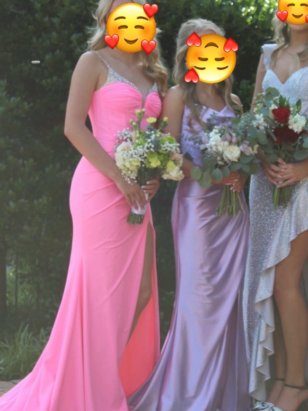 Beautiful Ashley Lauren~at a steal! Glamorous Pink Beaded-Shoulder Gown - Picture 7 of 8